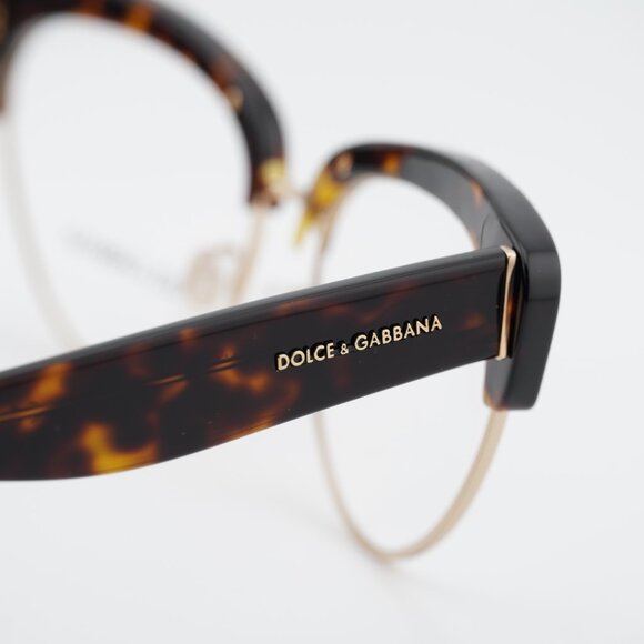 Dolce & Gabbana DG3247 502 Eyeglasses Cat Eye Havana/Gold 53mm Frame - Picture 6 of 10